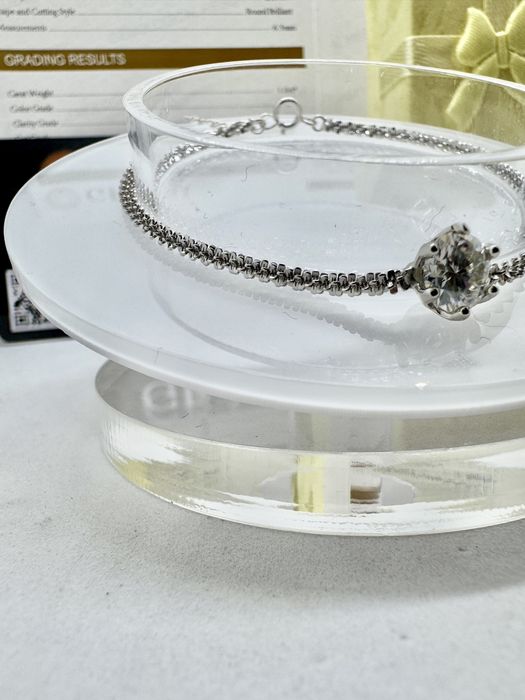 Сребърна гривна с мойсанит (Диамант) 1 карат