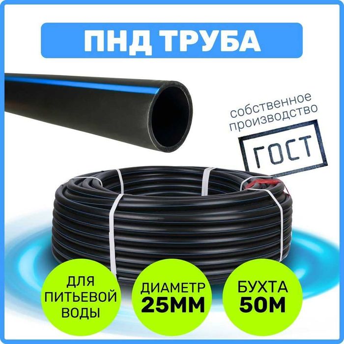 Трубы ПНД ПЭ полиэтиленовая труба для водоснабжения, газа, отопления