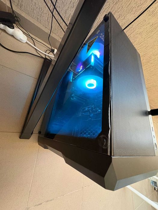 Set complet gaming + productivitate – PC RTX 3060 + 2 monitoare + birou+ scaun+ camera LED FULL HD+ lampa led birou (setup complet)