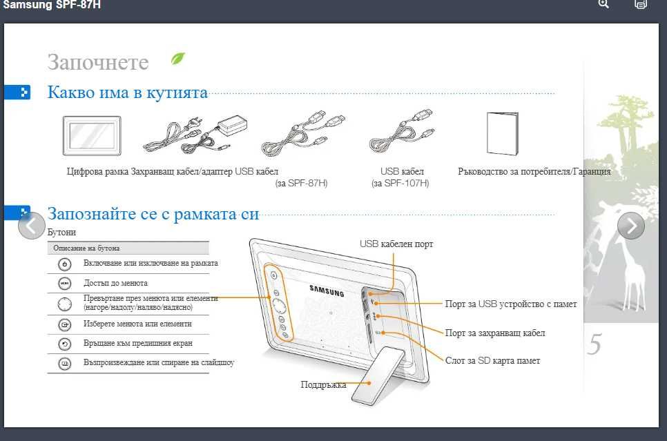 Samsung Дигитална фото рамка samsung spf-87h