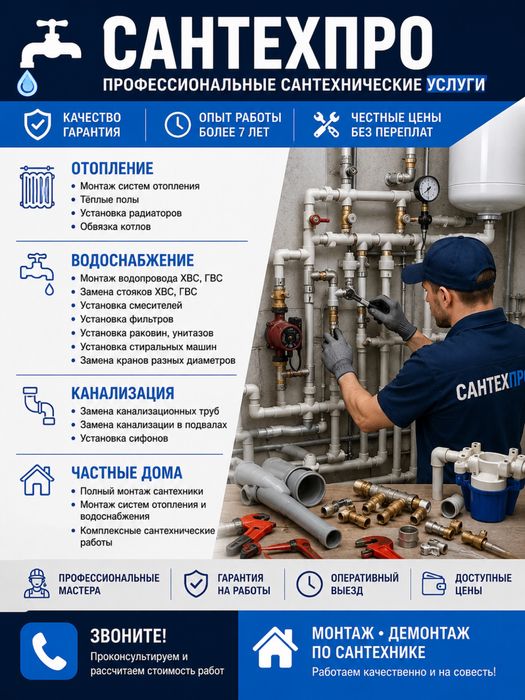 Сантехнические работы | Отопление | Тёплый пол | САНТЕХПРО