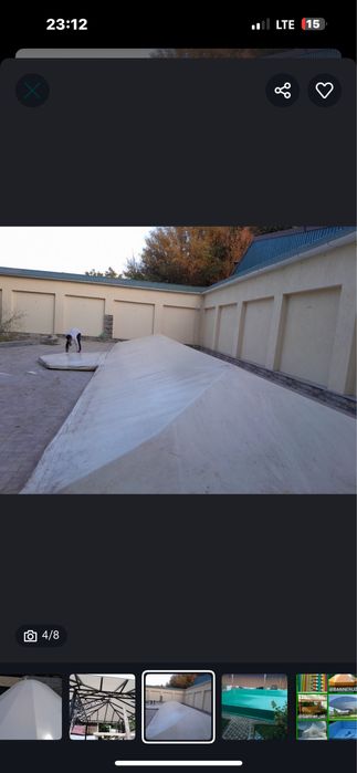 Баннер тент установка бассейн закрывать