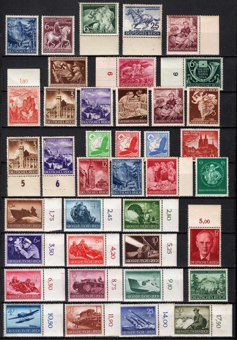 Lot timbre Deutsches Reich nestampilate MH al 3-lea Reich majoritatea