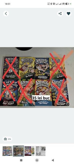 5 carti copii engleza Captain Underpants/Capitanul Chilot