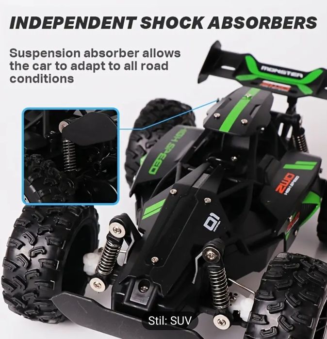 Masina cu Telecomandă si acumulator 15km viteză, 23cm Noua