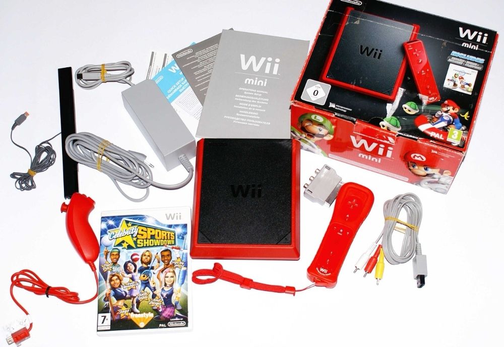 Nintendo Wii Mini видео игра пълен комплект Нинтендо мини + игра