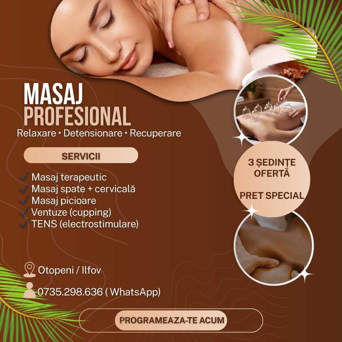 Masaj Domiciliu Relaxare/Terapeutic