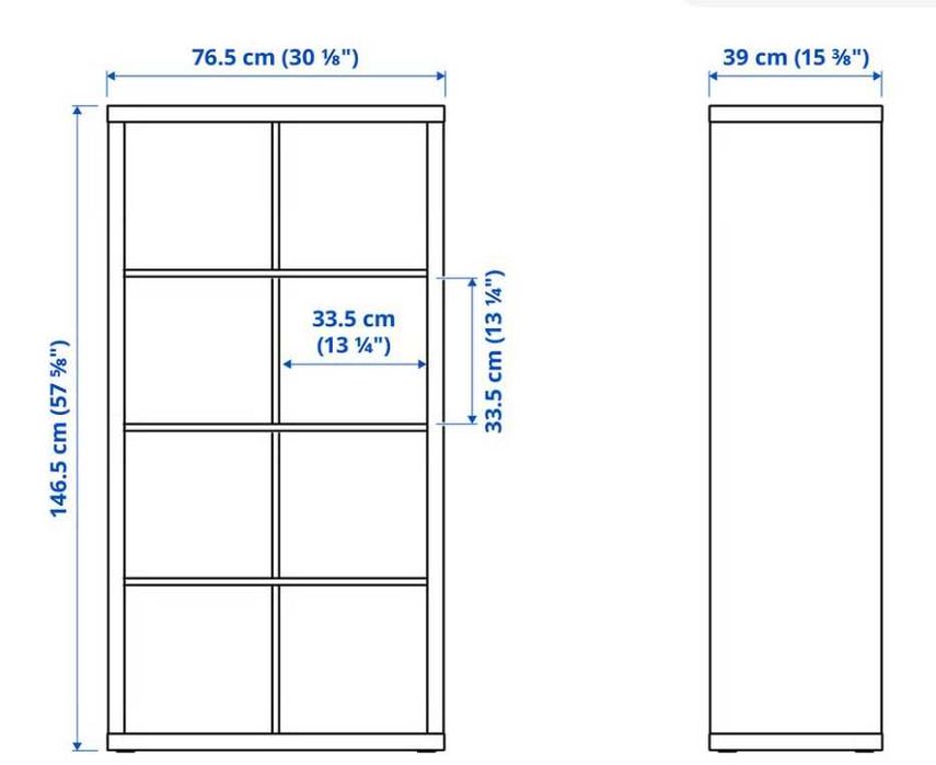 Etajere albe Ikea KALLAX 77x147 cm, KALLAX 77x77 cm, TOMNAS 92x81 cm