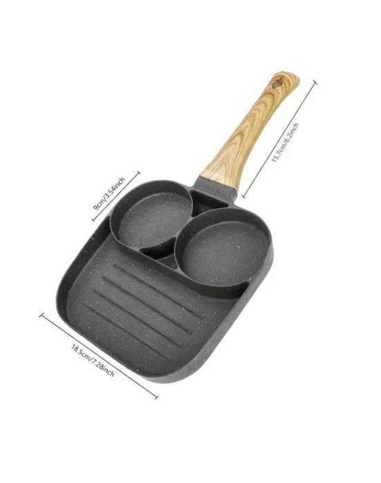 Тиган с незалепващо покритие за 2 броя яйца на очи- оребрено отделение