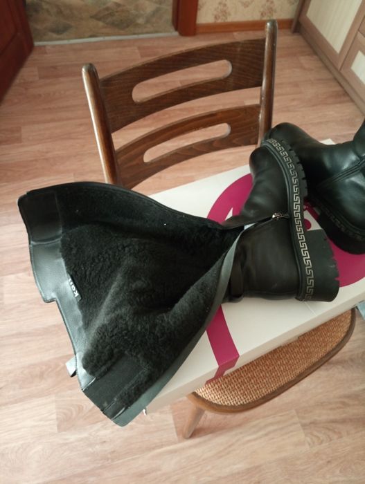 Сапоги зимние кожаные