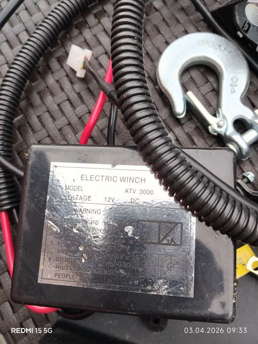Instalație electrică troliu 3000lbs+role+cirlig+placa