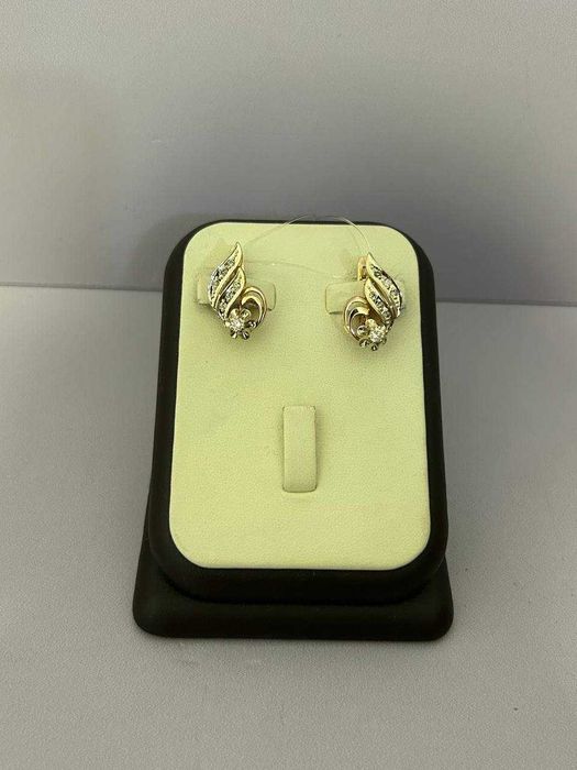 Золотые серьги с бриллиантами, 585 / СА21690