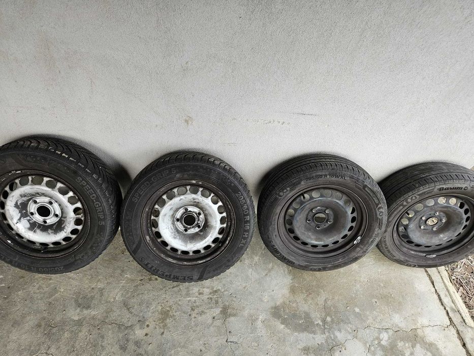 jante cu anvelope VW Passat Golf Sharan Caddy Tiguan 205/55/R16 5x112;
