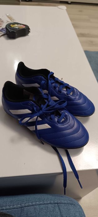 Ghete fotbal copii Adidas albastru/ alb mărimea 34