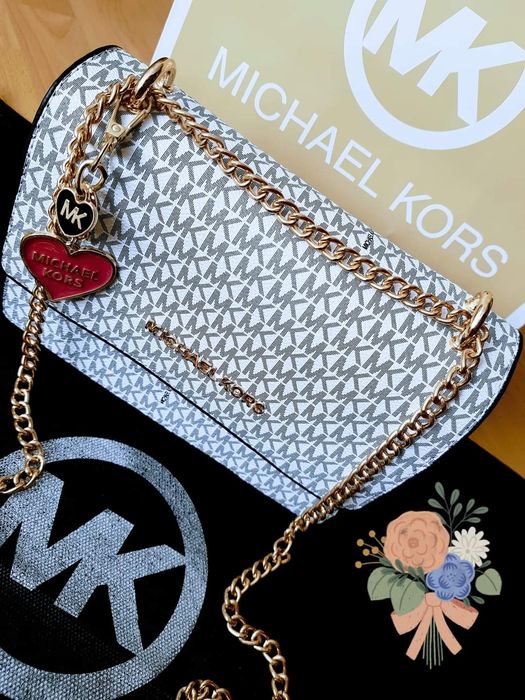 Geanta MK mini,logo imprimat, accesorii metalice aurii, saculet, etich