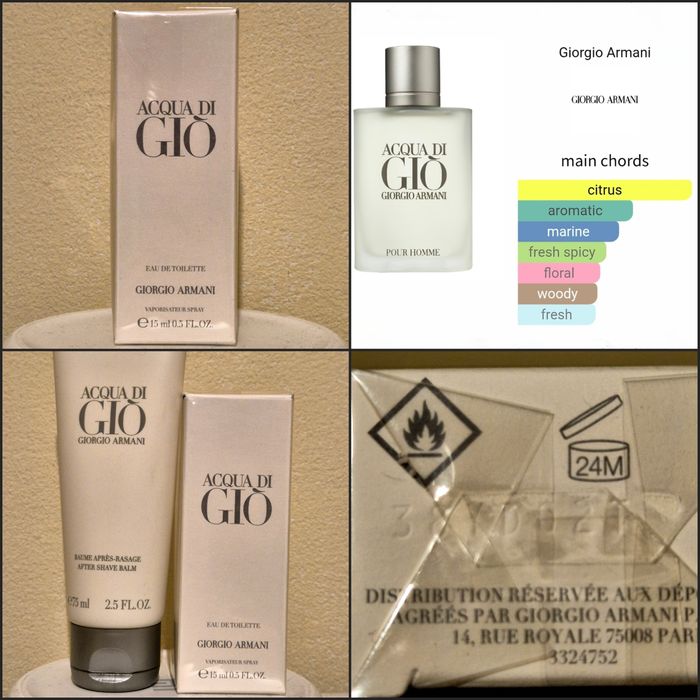 Armani Acqua di Gio, 15 мл + душ гел