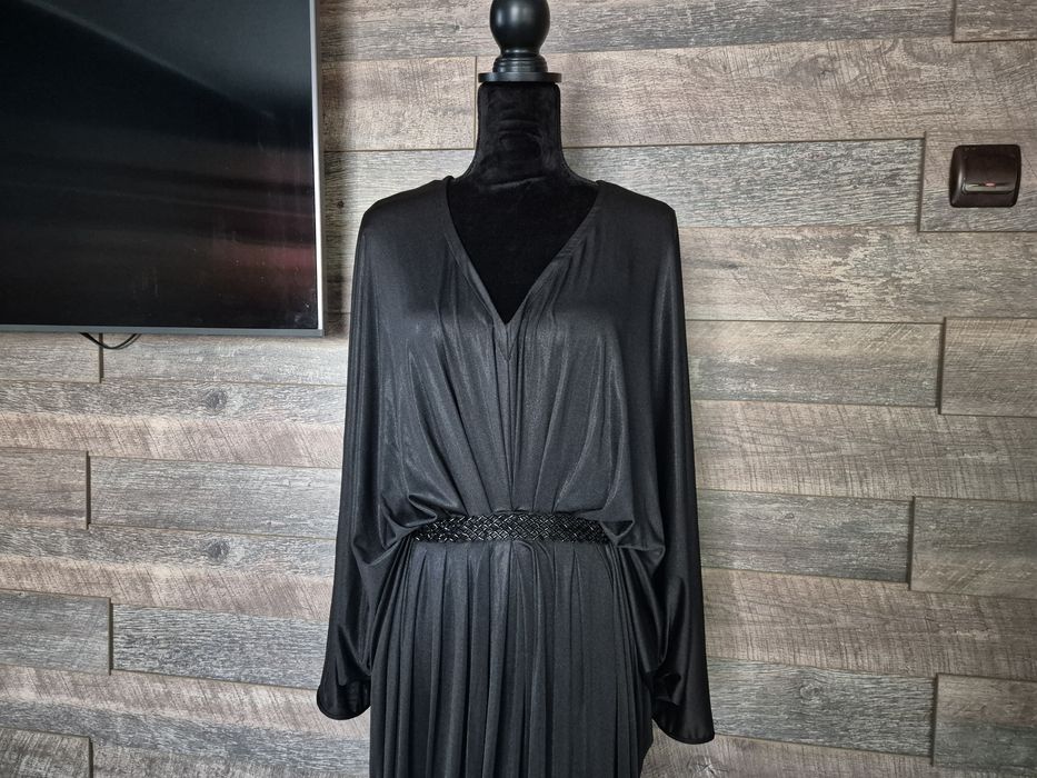Rochie maxi elegantă NISSA, neagră, mărime 48