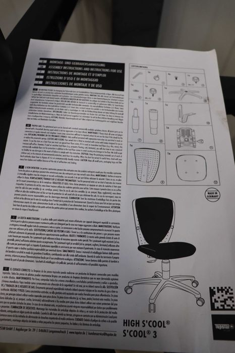 Ергономичен офис/ученически стол Topstar High S'cool 70570BB60, син