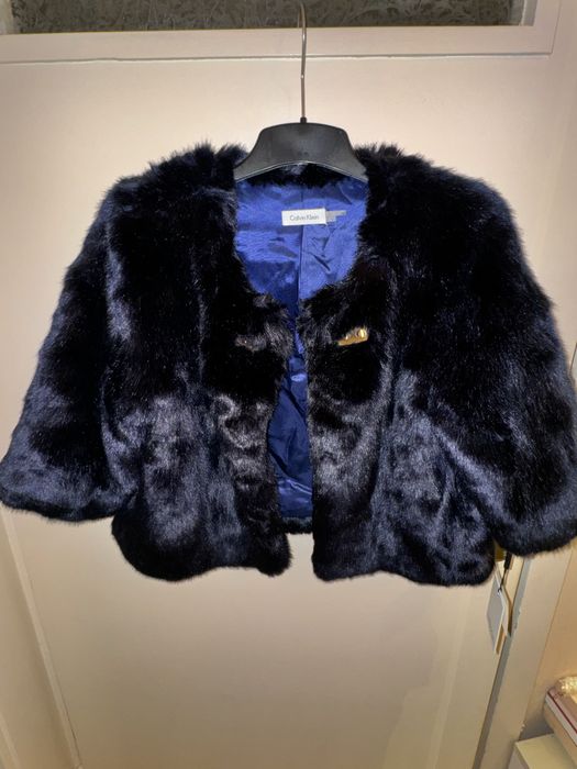 Haină Blană Calvin Klein bleumarin, scurta, marimea M