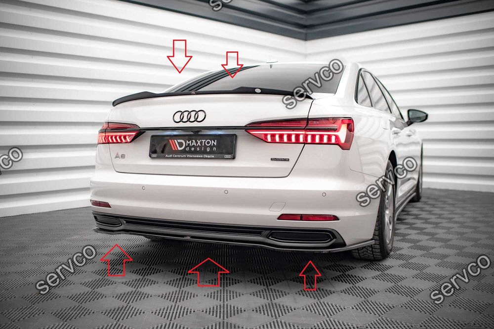 Pachet Set Splitter Exterior Lip Prelungiri Body kit tuning Audi A6 Sedan C8 2018-2023 v11 - Maxton Design