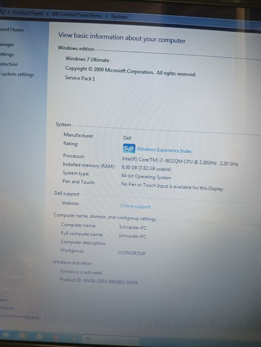 Laptop acer aspire