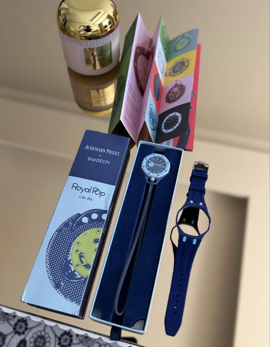 Ceas Audemars Piguet x Swatch RoyalPop Albastru + Curea – Nou, în cutie