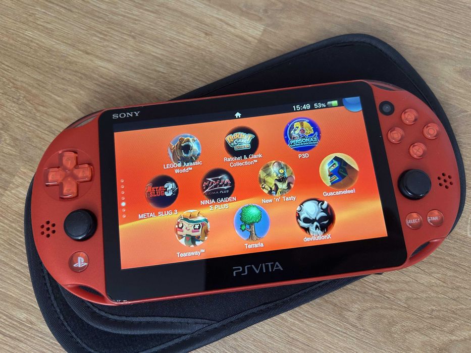PS Vita Slim Metallic Red modată — culoare rara Japonia, 128GB