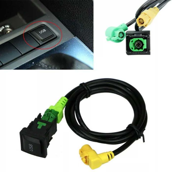 Adaptor USB VW Audi Skoda Seat – Cablu USB 4 Pini – RNS315 RNS510 RCD510 – Bolero Columbus Amundsen – CarPlay Android Auto – Golf 5 Golf 6 Passat –Z19