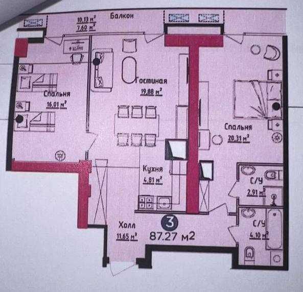 Новостройка 3-х комнатная в ЖК «NRG U-Tower» вид на Т. Сити ID: 5111