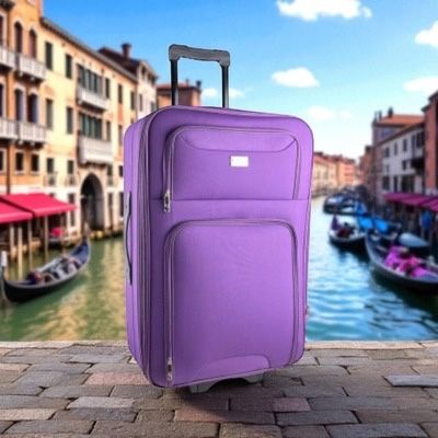 Голям куфар за багаж 70x45x27 см |текстилен с разширител 5см, 3 колела