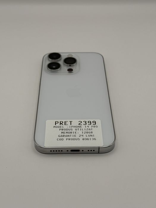 MAGAZIN VINDEM IPHONE : Iphone 14 Pro | Full Box | silver | 128 Gb | Garantie  24 luni