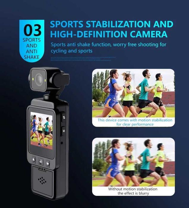 Спортна Камера за Външни Спортове DV01 Мини HD 1080p WiFi Джобна Рекордер Записване с Цикъл Клипс Задна Камера за Велосипеди