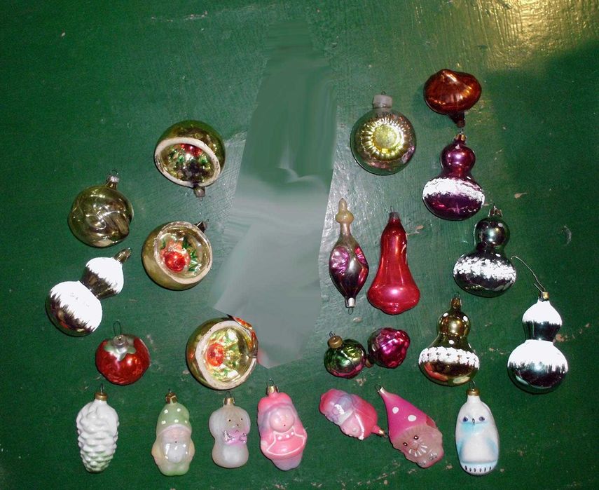 ёлочные игрушки СССР (90 штук стекло)
