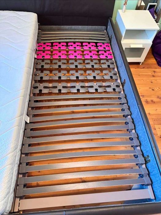 Pat piele maro 180x200