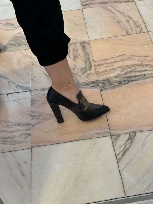Pantofi piele naturala cu toc Myyst