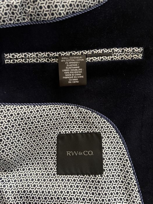 Sacou pentru barbat elegant din catifea, bleumarin de la RW&Co