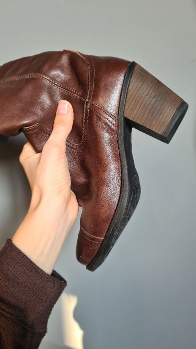 Cizme din piele naturala, imblanite