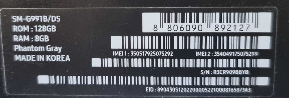 Samsung S21 5G; 128 GB; 8 GB RAM