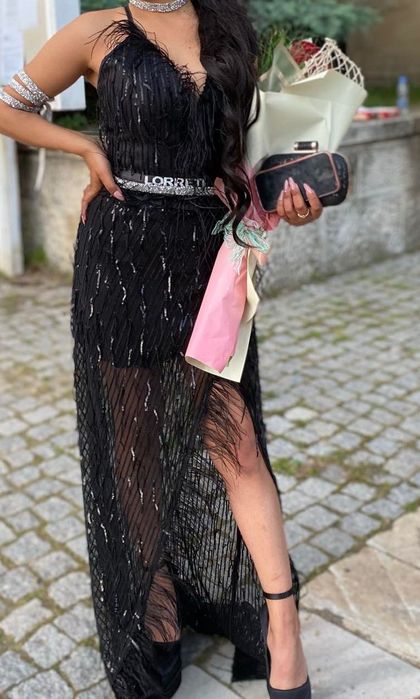 Lorreti  СЕТ ТОП С ПОЛА ALAIA  пера черна