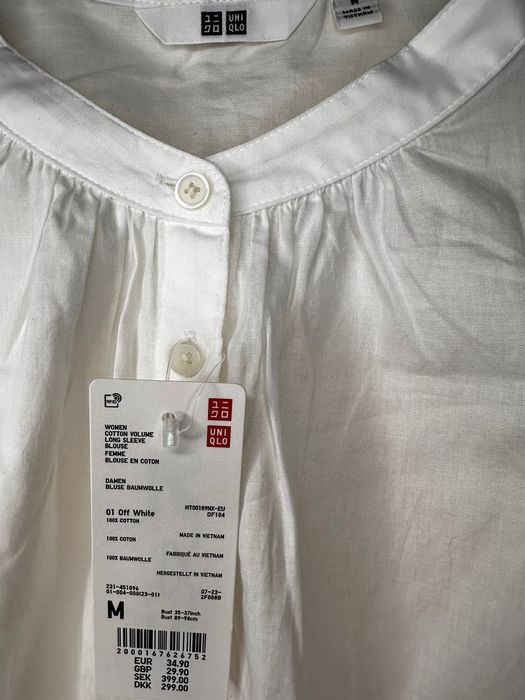Блуза белая uniqlo