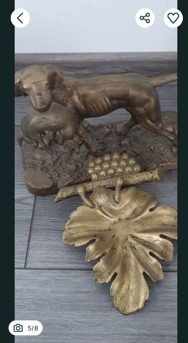 Caine de vanatoare-Statueta din bronz masiv