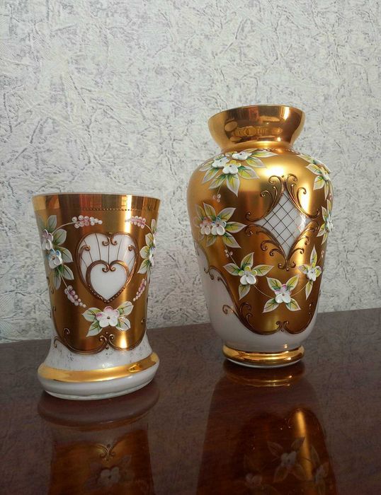 Две Роскошные Богемские Вазы. Чехия - Знаменитый бренд  «Moser».