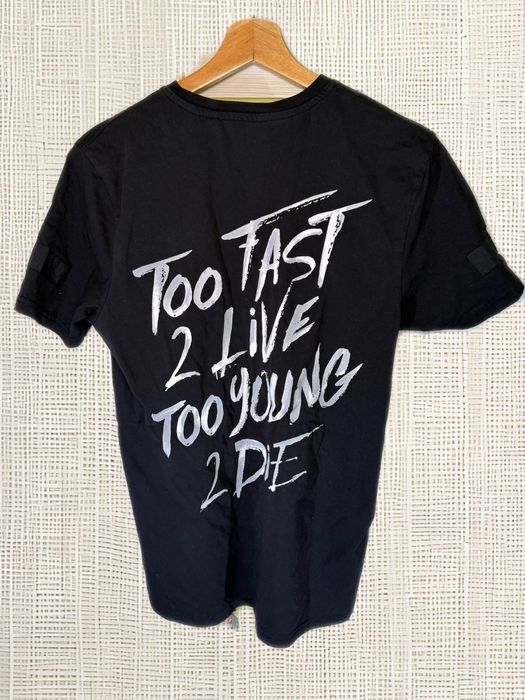 Tricou negru New Yorker Live or Die Too Fast 2 Live Too Young 2 Die