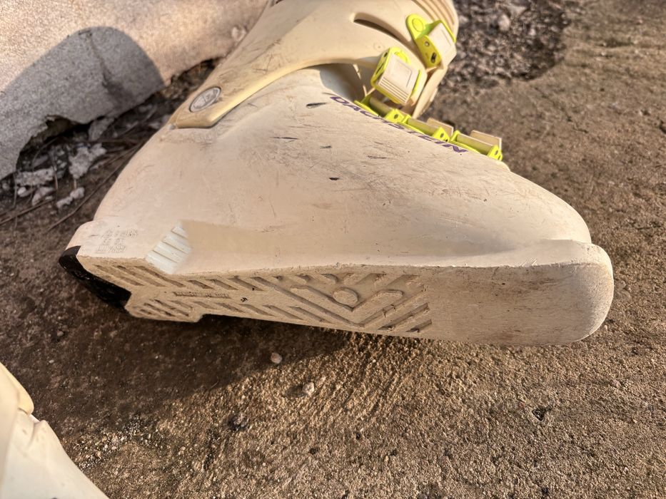 Ски обувки, ски и щеки