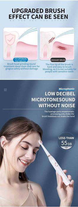 Ултразвукова четка за зъби, масажор за лице, силиконова четка за лице