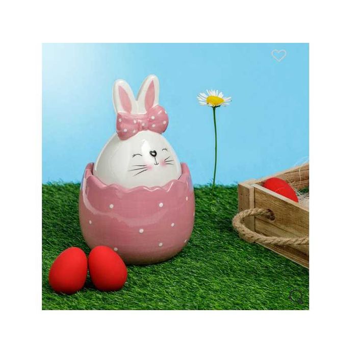Великденски буркан за сладки Mercado Trade, Яйце, Червен, Розов