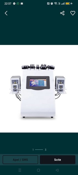 Aparat cosmetic profesional 6 in 1, cavitatie 40KHz, lipolaser, vacuum