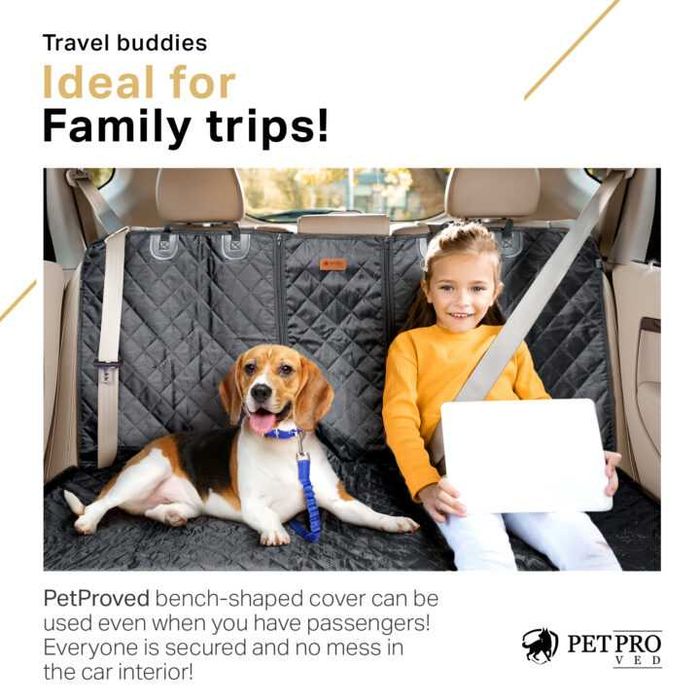 Husa bancheta auto PETPROVED pentru caini, protectie scaun spate