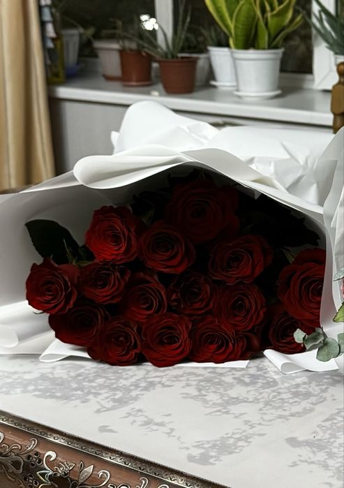 Красные метровые розы