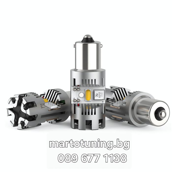 DRL Led audi 30W Лед Крушки Дневни Светлини  Canbus P21W BAU15s 7440